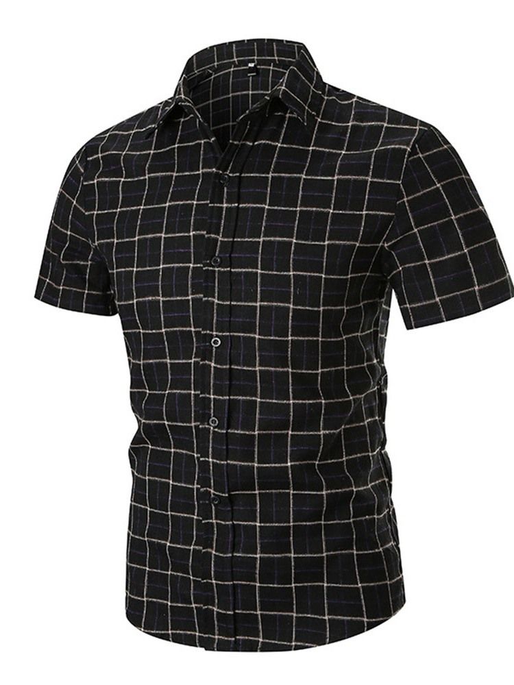 Chemise Slim À Carreaux À Imprimé Décontracté Pour Hommes