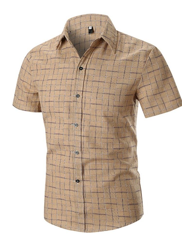 Chemise Slim À Carreaux À Imprimé Décontracté Pour Hommes