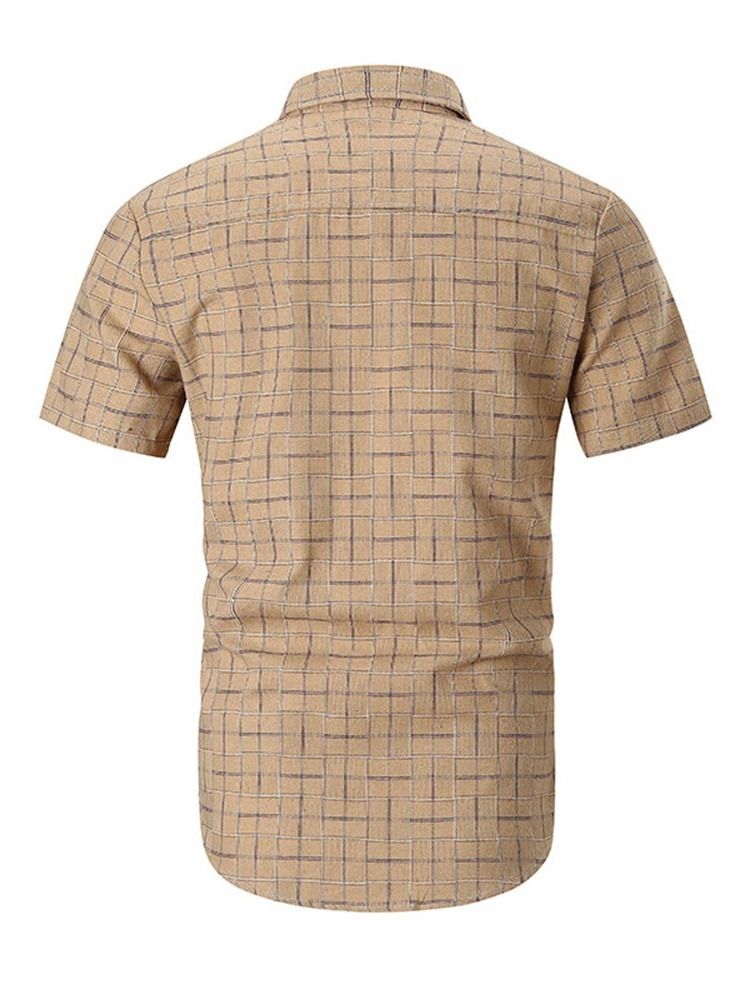 Chemise Slim À Carreaux À Imprimé Décontracté Pour Hommes