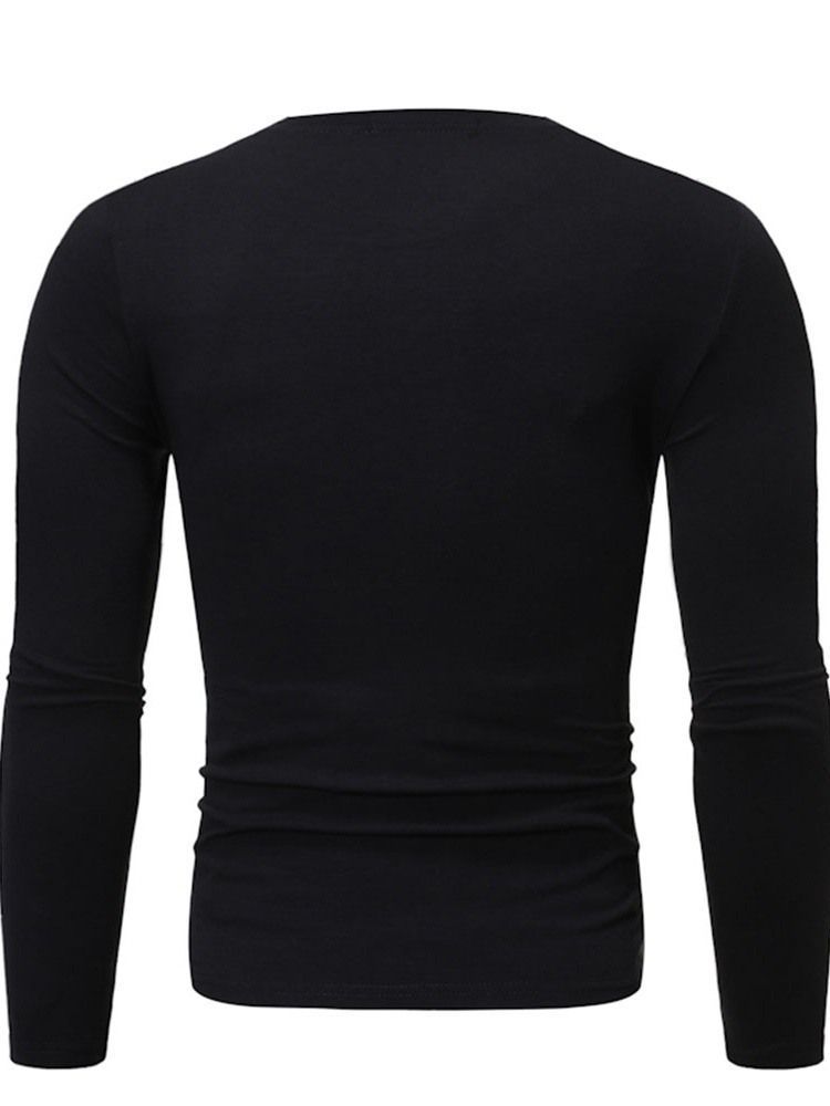 Chemise Slim Décontractée À Col Rond Pour Hommes