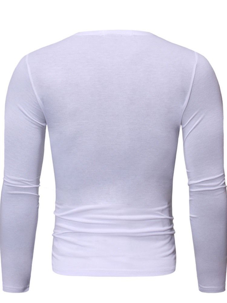 Chemise Slim Décontractée À Col Rond Pour Hommes