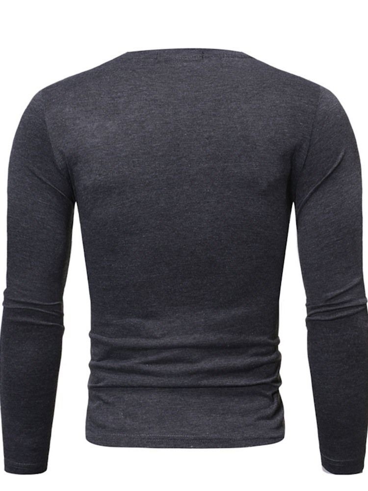 Chemise Slim Décontractée À Col Rond Pour Hommes