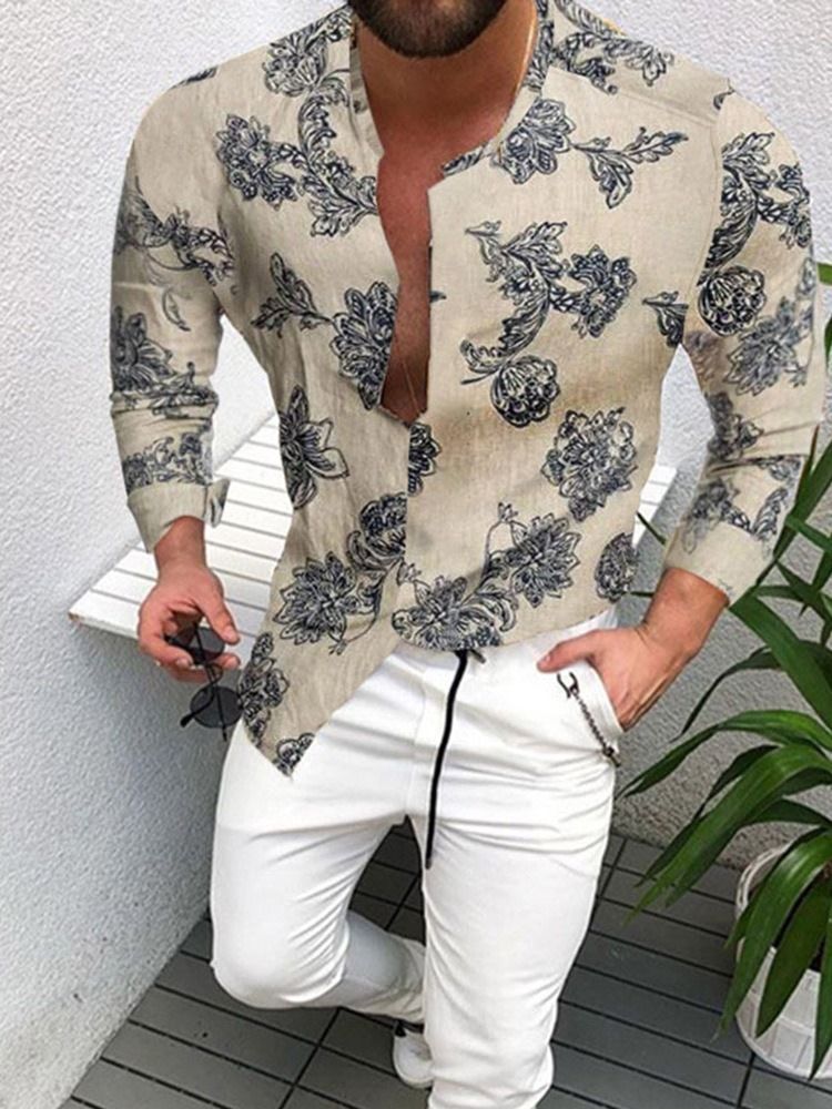 Chemise Slim À Imprimé Floral Pour Hommes