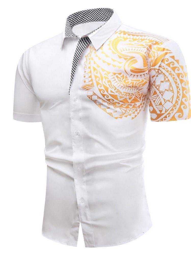 Chemise Slim À Revers Imprimé Ol Pour Hommes