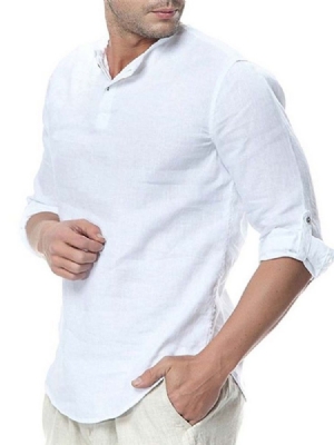 Chemise Slim Unie Décontractée Pour Hommes