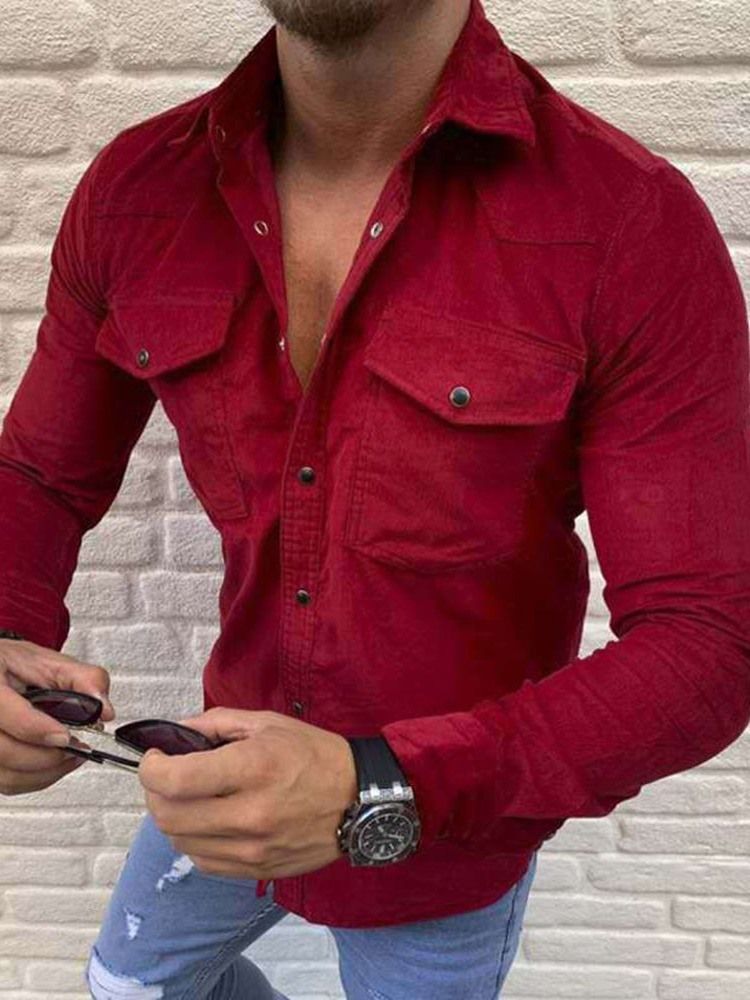 Chemise Unie À Boutonnage Simple Pour Hommes