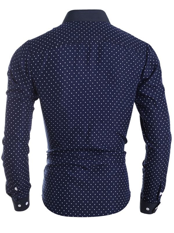 Vêtements Pour Hommes Chemise Ajustée À Revers Imprimé À Pois Et Étoiles