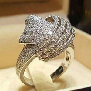 Bague Brillante Avec Strass Et Strass