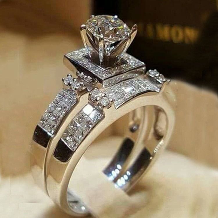 Bague Brillante Avec Strass Et Strass