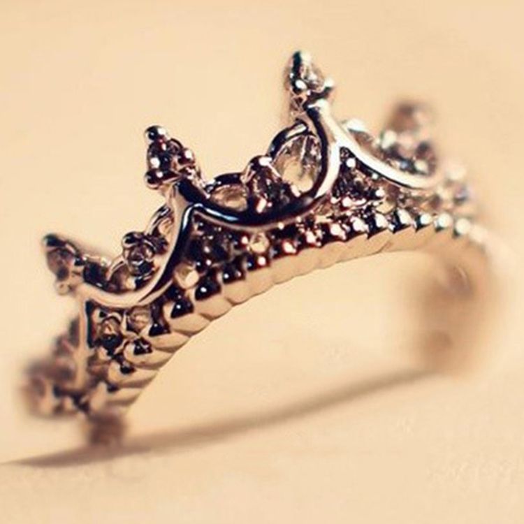 Bague Couronne Évidée Vintage Pour Femme