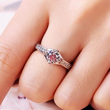 Bague De Mariage Promesse Diamant Nscd Taille Ronde Délicate D1.00 CT