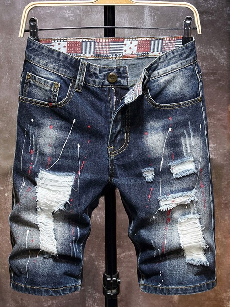 Jeans Pour Hommes Coréens À Taille Moyenne Avec Poche Droite Et Bloc De Couleur