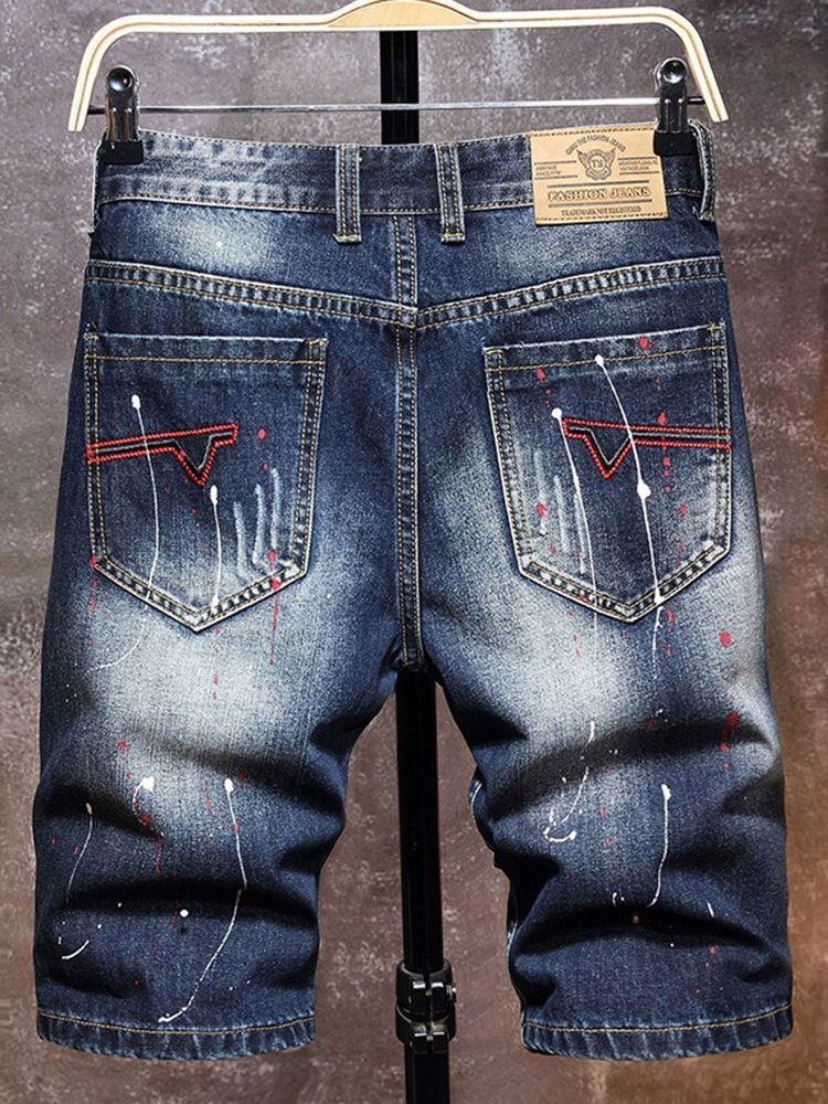 Jeans Pour Hommes Coréens À Taille Moyenne Avec Poche Droite Et Bloc De Couleur