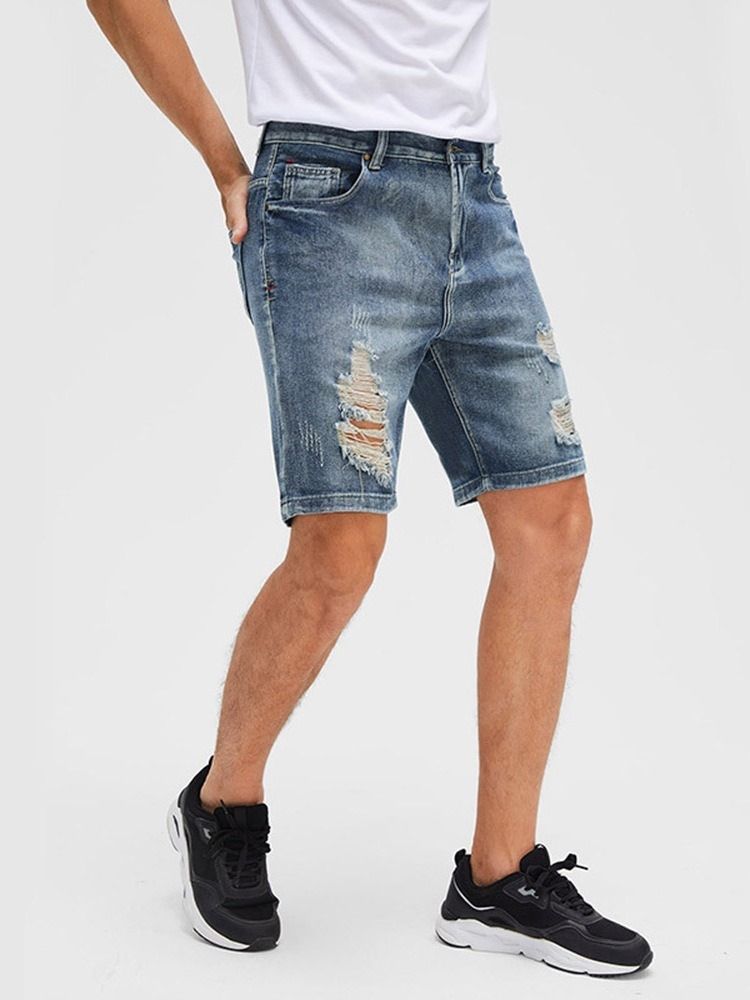 Jeans Pour Hommes Décontractés À Poche Simple Et Droite