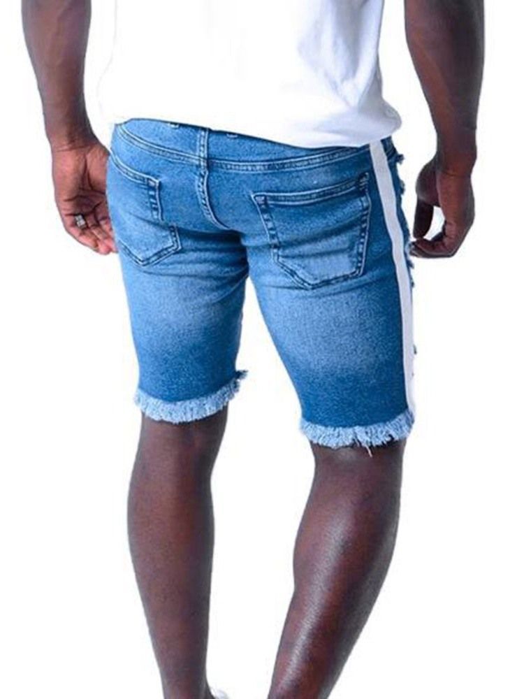 Jeans Pour Hommes Européens À Taille Moyenne Avec Trou Droit Et Dégradé