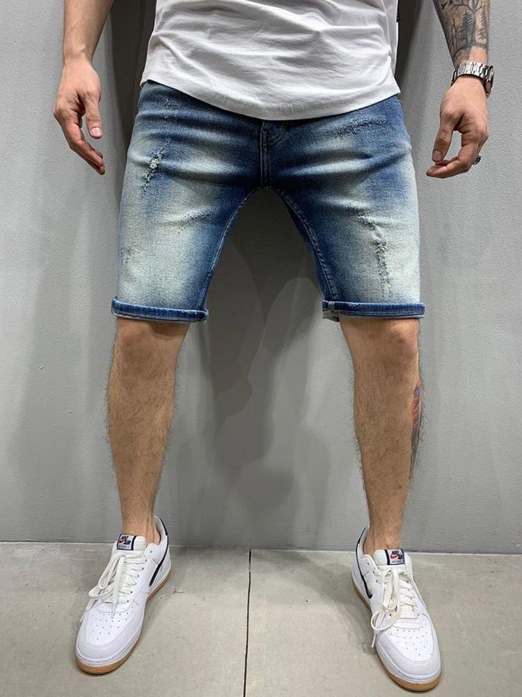 Jeans Pour Hommes À Fermeture Éclair À Taille Moyenne