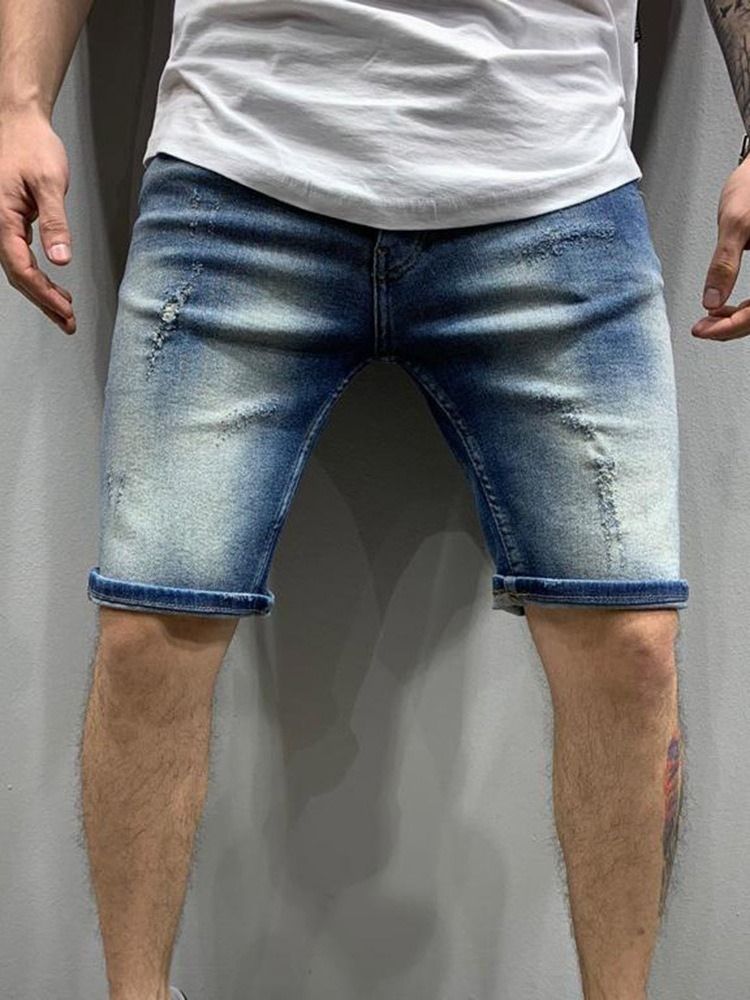 Jeans Pour Hommes À Fermeture Éclair À Taille Moyenne