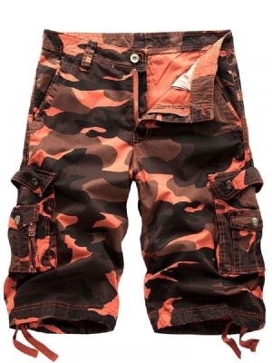 Pantalon Court Pour Hommes Avec Fermeture À Glissière Camouflage Droite