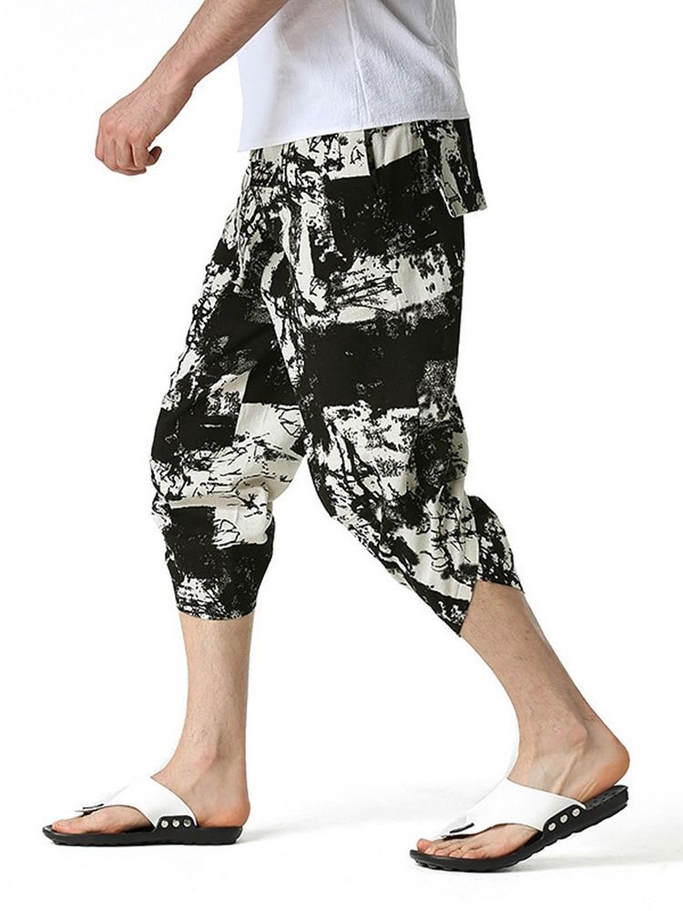 Pantalon Crayon À Poche Short Décontracté Taille Basse Pour Hommes