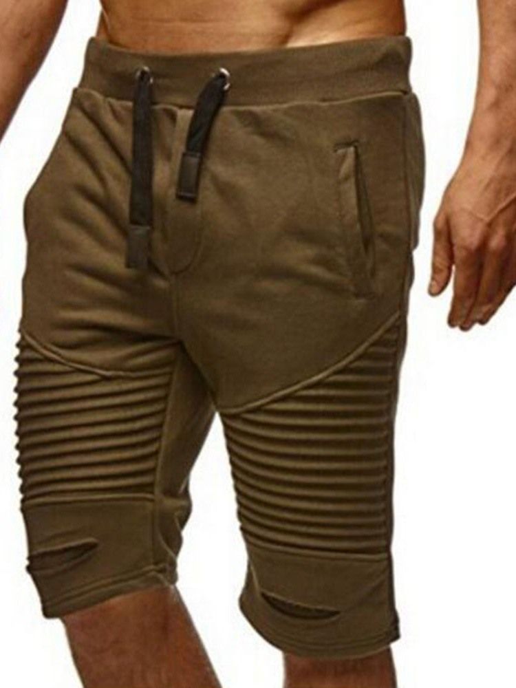 Pantalon Décontracté Pour Hommes À Taille Moyenne Et À Rayures À Poche Et À Rayures