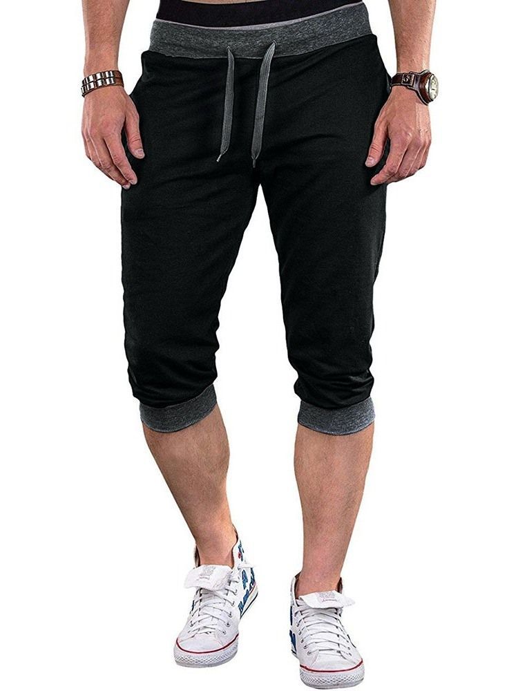 Pantalon Décontracté À Lacets À Taille Moyenne Pour Hommes