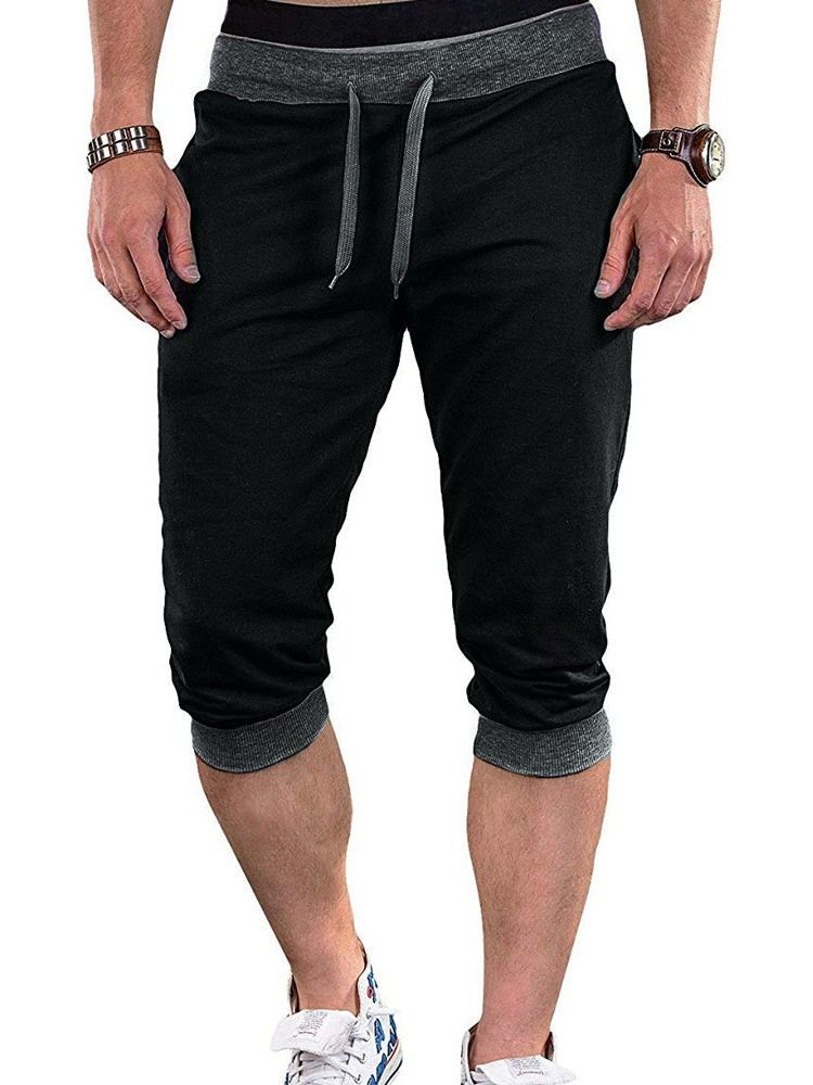 Pantalon Décontracté À Lacets À Taille Moyenne Pour Hommes