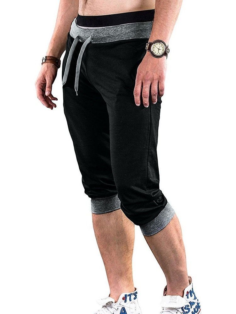 Pantalon Décontracté À Lacets À Taille Moyenne Pour Hommes