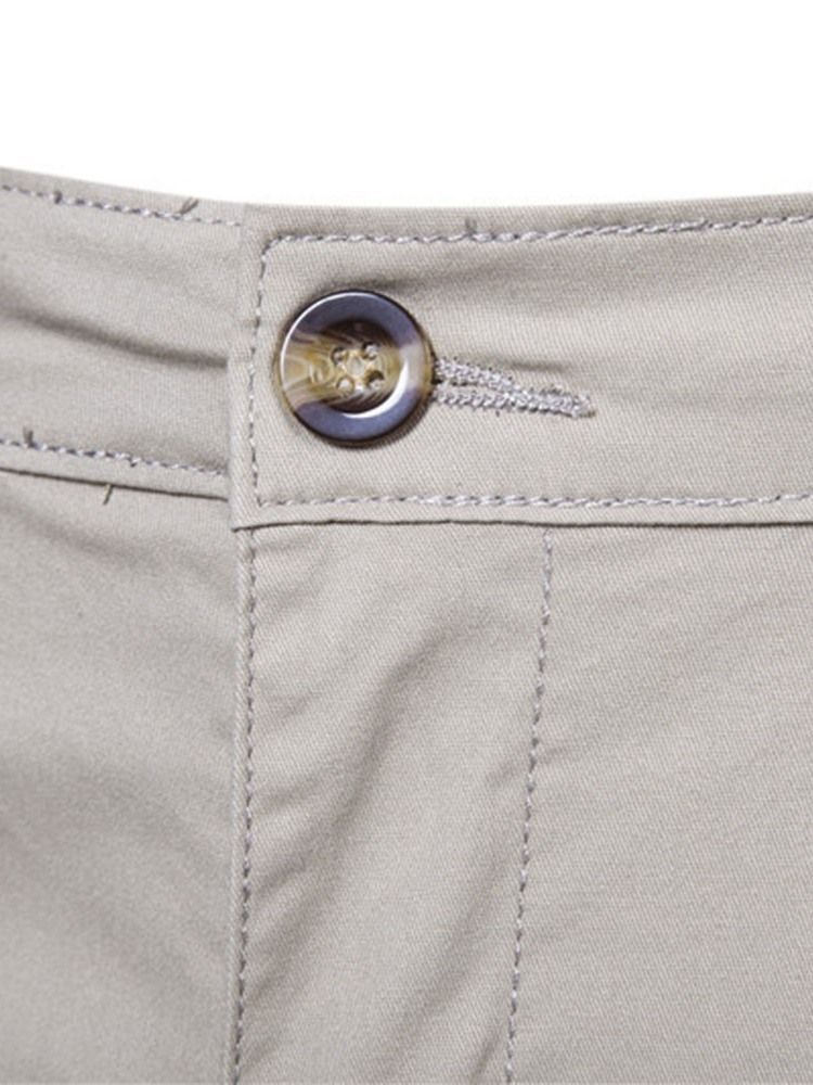 Pantalon Décontracté Uni À Poche Zippée Pour Hommes