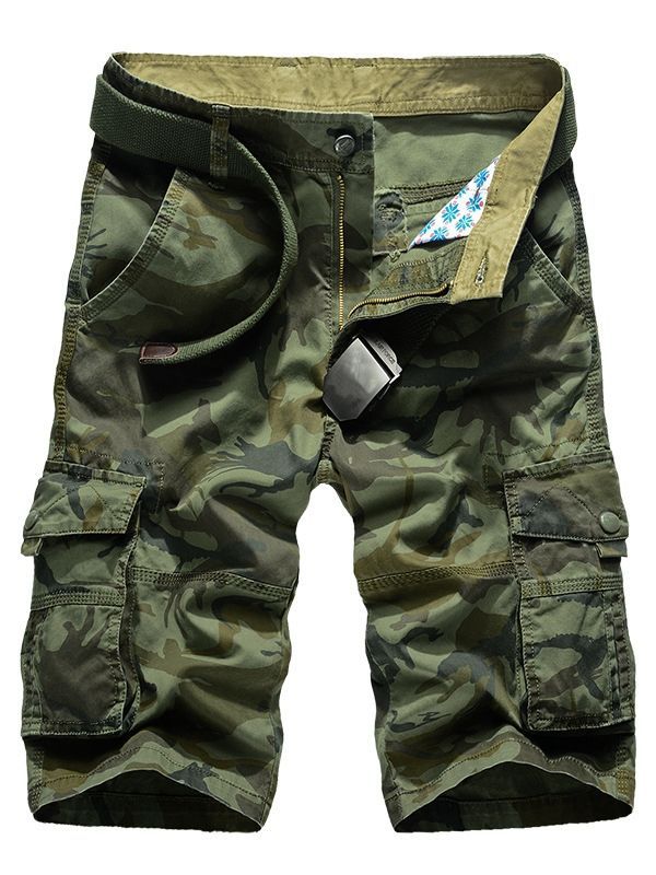 Short Décontracté Pour Hommes Avec Poche Camouflage