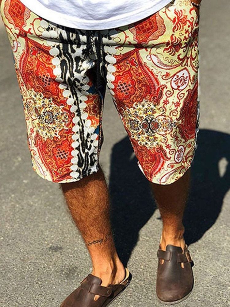 Short Décontracté À Lacets Et Imprimé Floral Pour Hommes