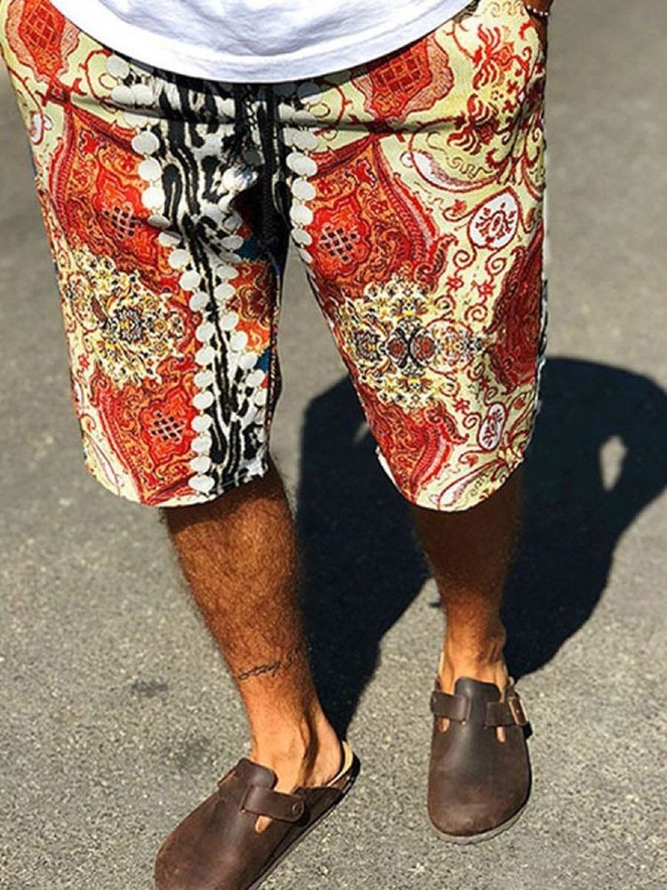 Short Décontracté À Lacets Et Imprimé Floral Pour Hommes