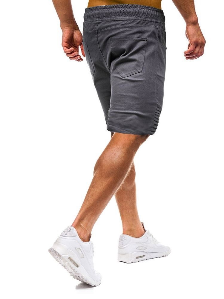 Short Décontracté À Lacets Pour Hommes Avec Blocs De Couleurs Et Patchwork