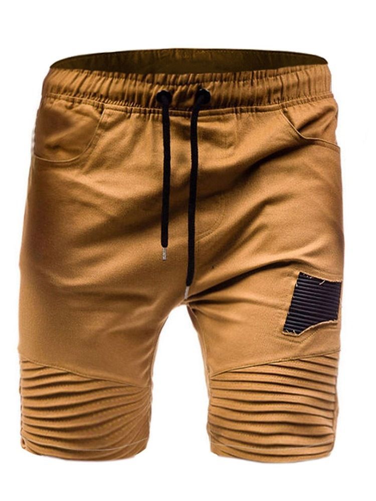 Short Décontracté À Lacets Pour Hommes Avec Blocs De Couleurs Et Patchwork