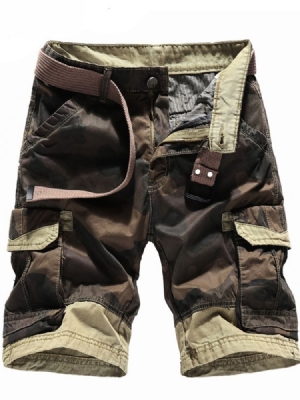 Short À Glissière À Taille Moyenne Et Poche Droite Camouflage Pour Hommes