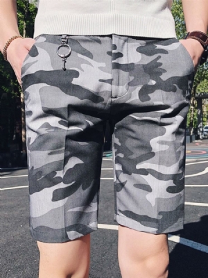 Short Pour Hommes À Fermeture Éclair Camouflage Droite