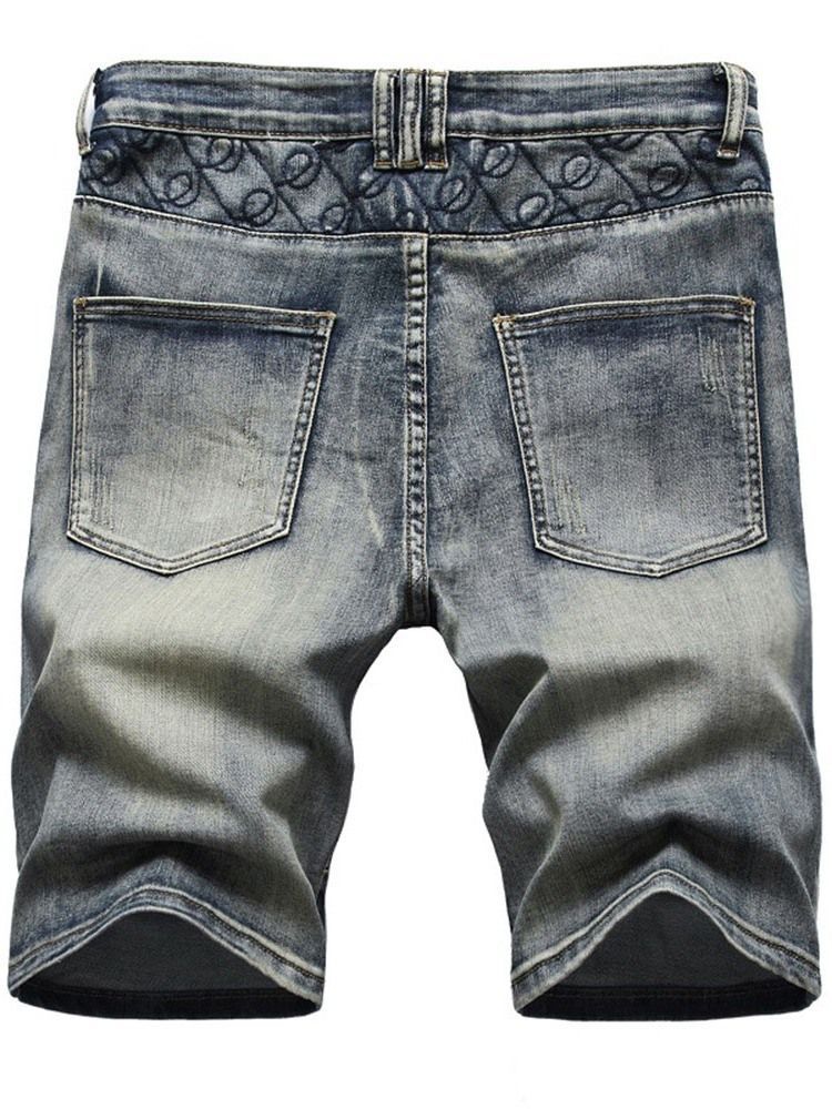 Short En Jean Décontracté Avec Poche Droite Et Fermeture Éclair Pour Hommes