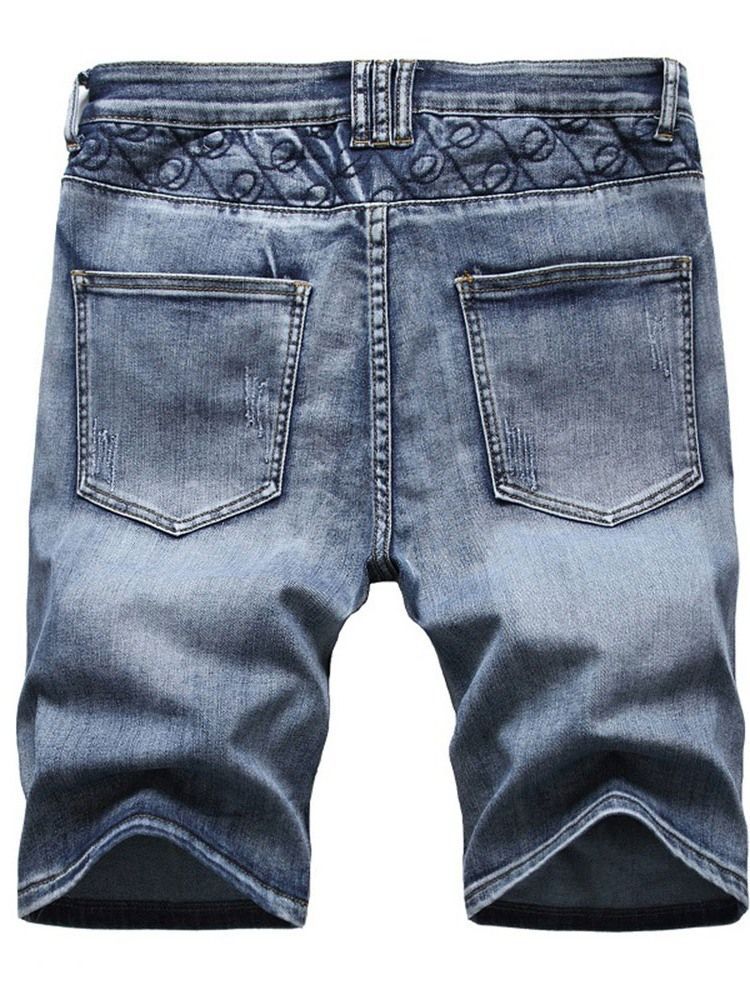 Short En Jean Décontracté Avec Poche Droite Et Fermeture Éclair Pour Hommes