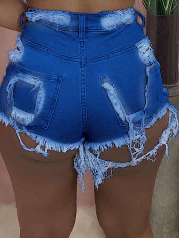 Short En Jean Droit À Poche Pour Femme