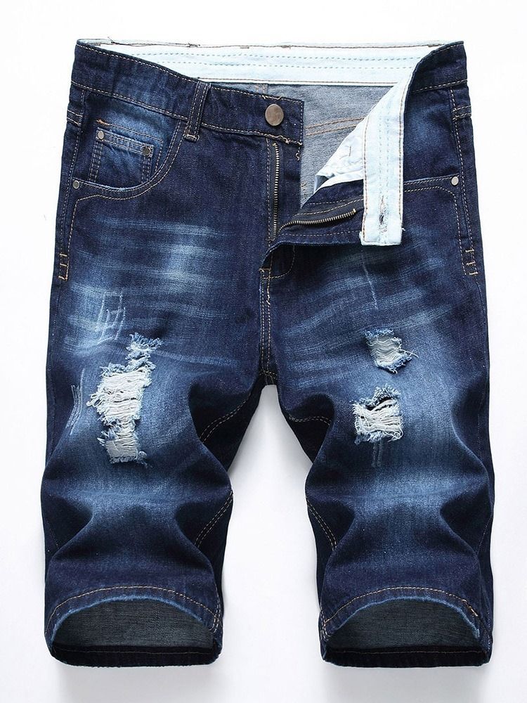 Short En Jean Européen À Taille Moyenne Pour Hommes