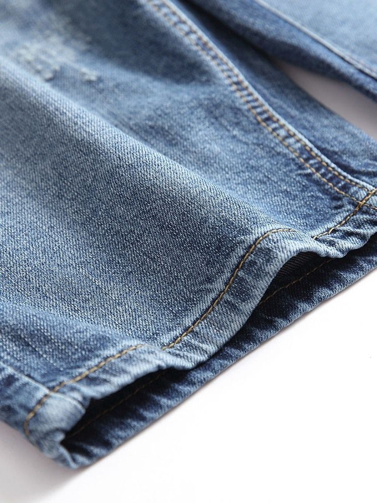 Short En Jean Pour Hommes Avec Fermeture À Glissière Droite À Boutons