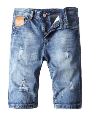 Short En Jean À Poche Droite Et Fermeture Éclair Pour Hommes