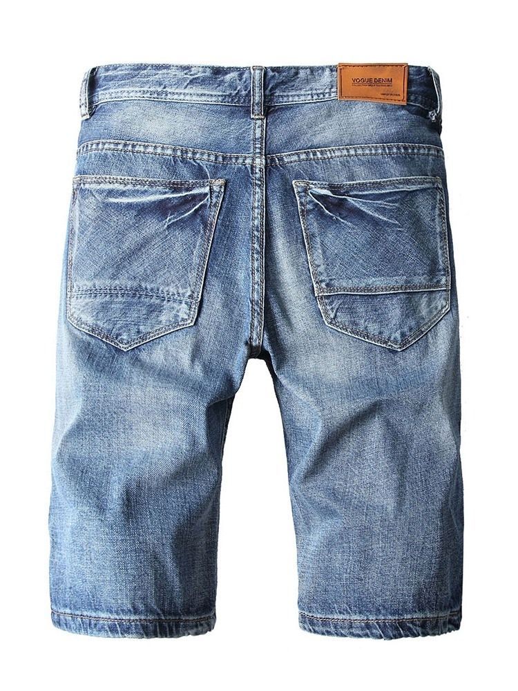 Short En Jean À Poche Droite Et Fermeture Éclair Pour Hommes