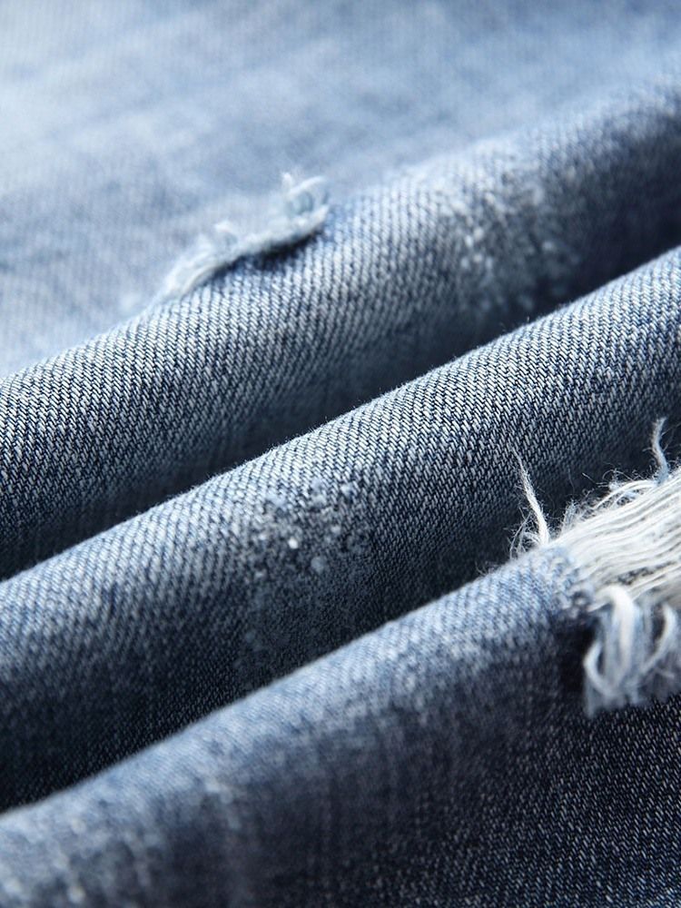 Short En Jean À Poche Droite Et Fermeture Éclair Pour Hommes