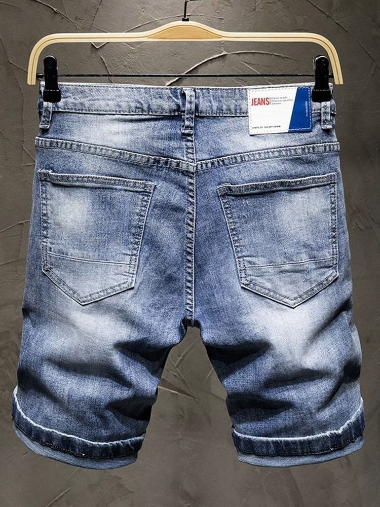 Short En Jean À Poche Et Fermeture Éclair Pour Hommes