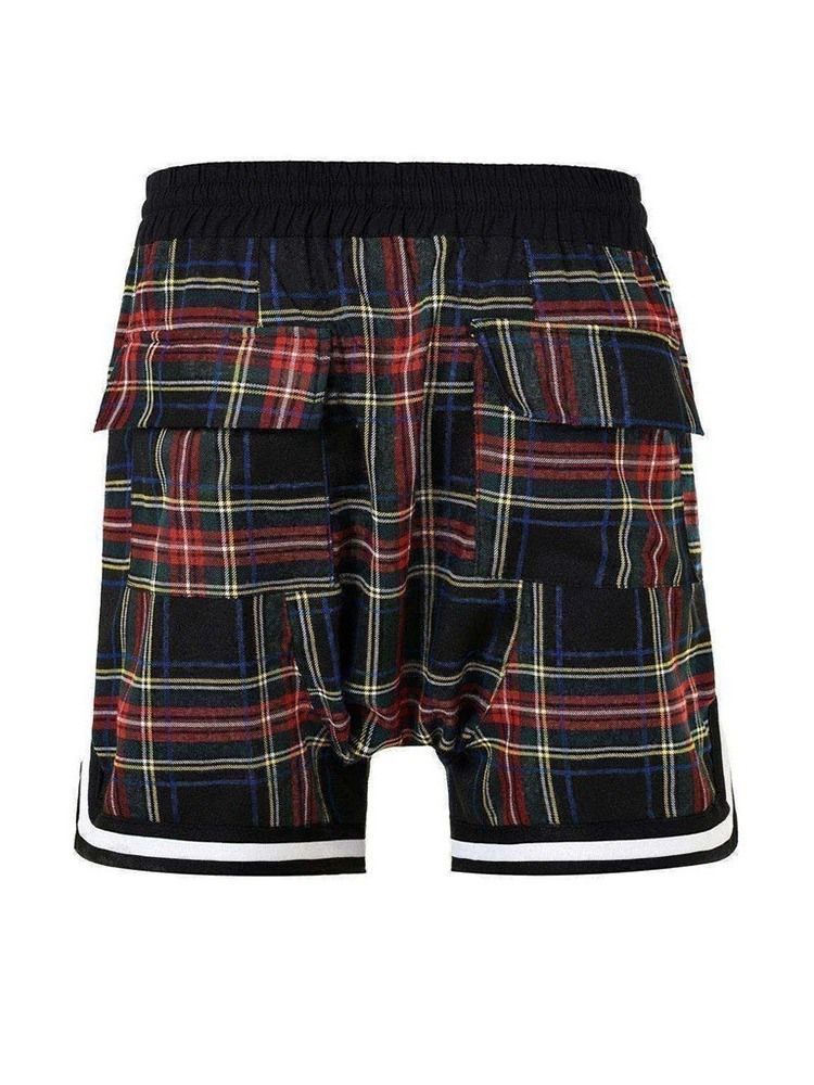 Short À Lacets Décontracté À Carreaux Pour Hommes