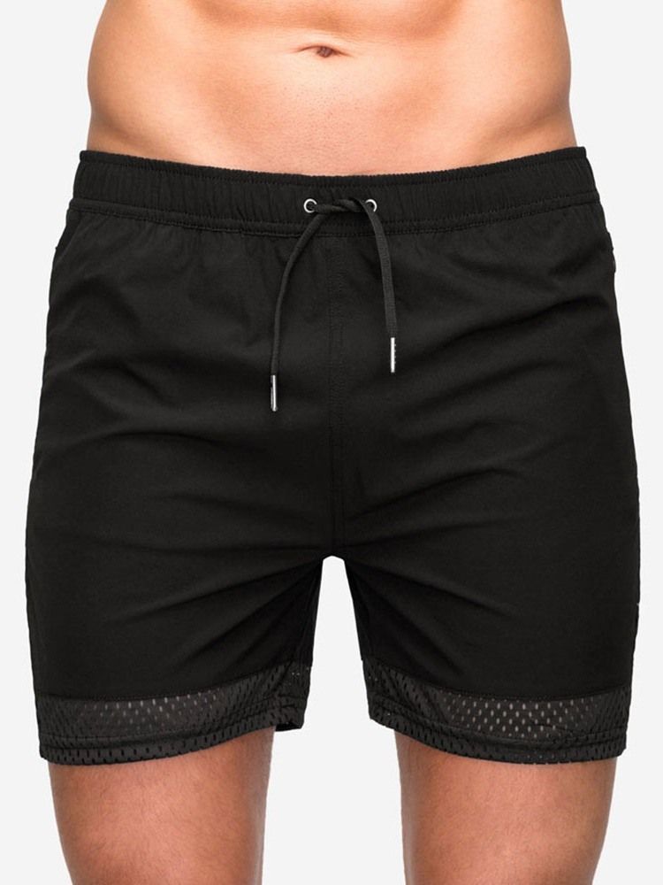 Short À Lacets Mince Et Décontracté À Taille Moyenne Pour Hommes