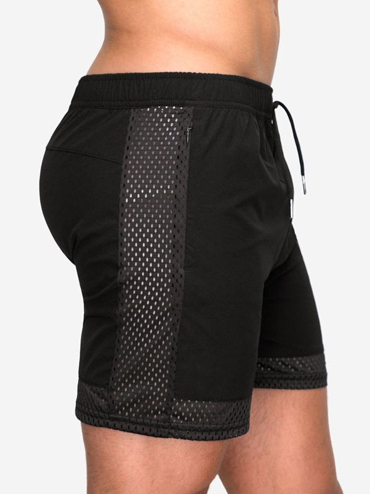 Short À Lacets Mince Et Décontracté À Taille Moyenne Pour Hommes