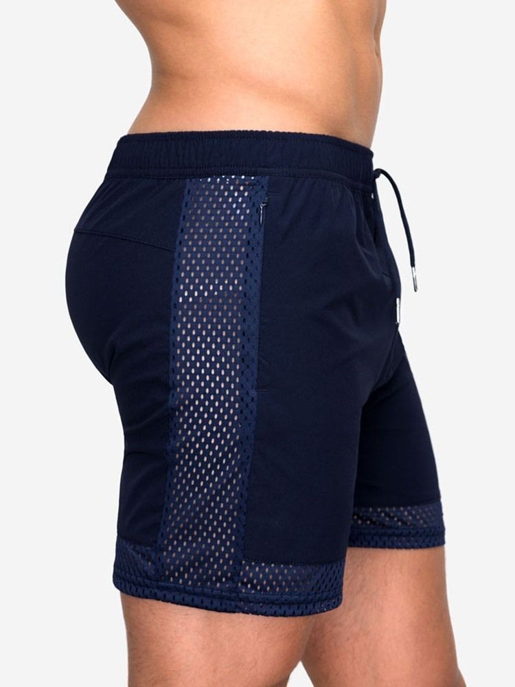 Short À Lacets Mince Et Décontracté À Taille Moyenne Pour Hommes