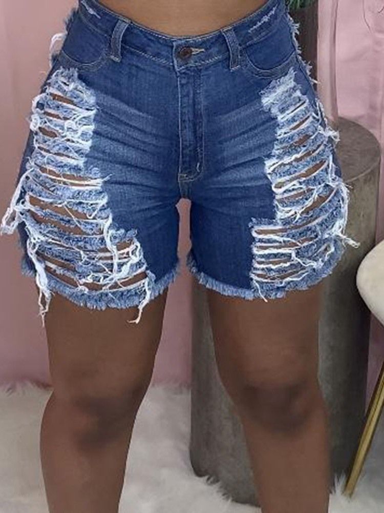 Short Slim Pour Femmes À Trou Uni