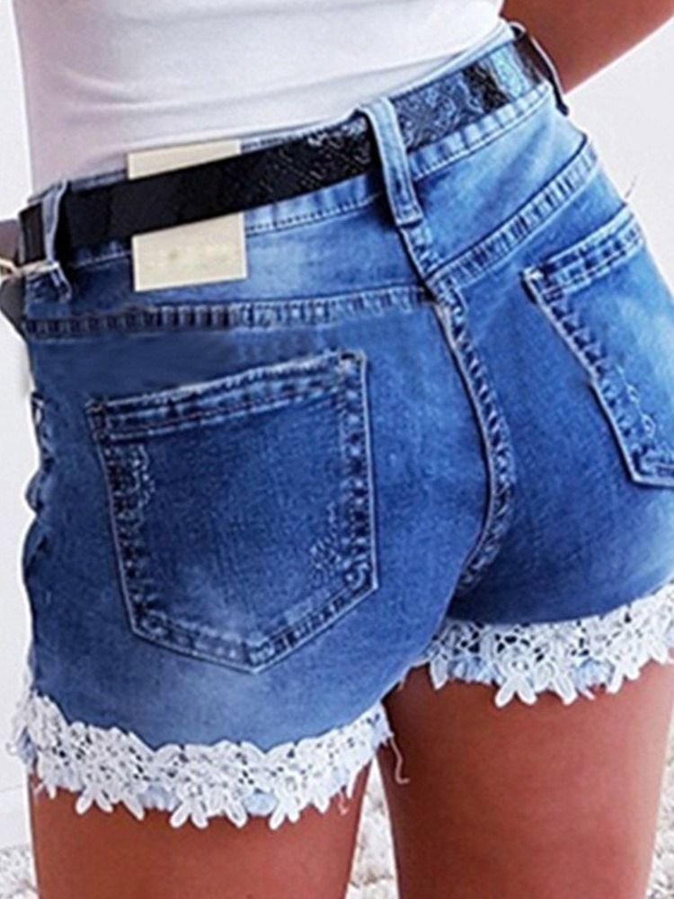 Short Slim Patchwork Zippé Pour Femme